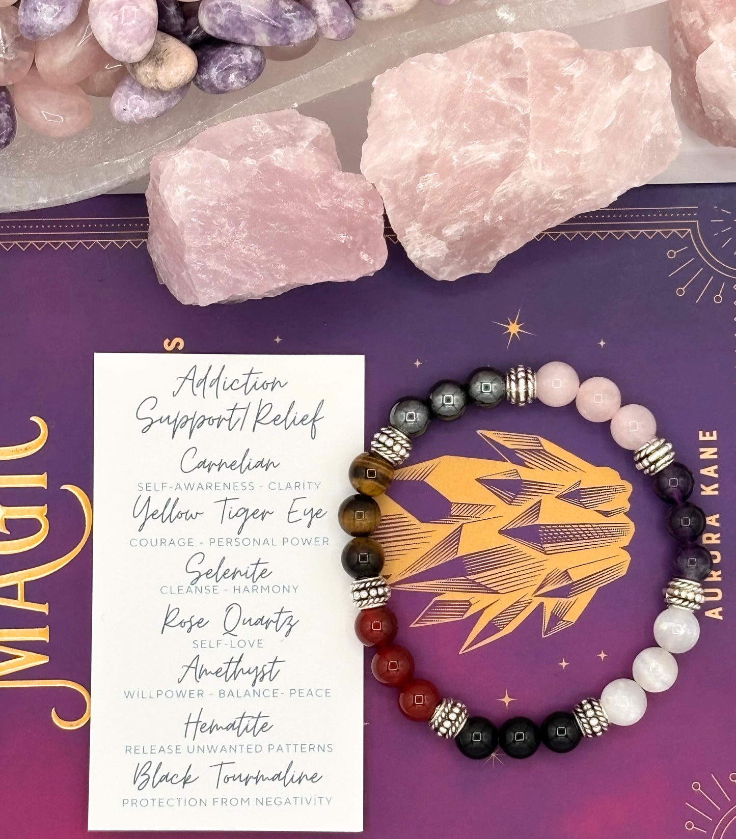 Crystal Intention Bracelet - Addiction Support
