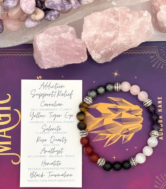 Crystal Intention Bracelet - Addiction Support