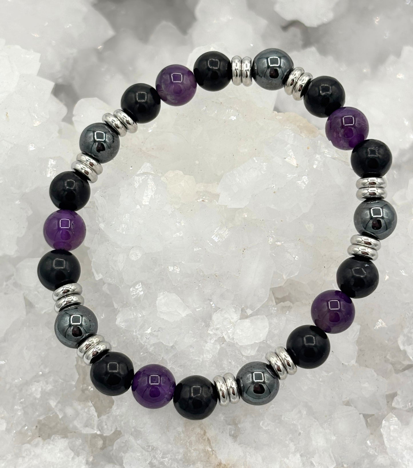 Crystal Bracelet - Amethyst & Shungite