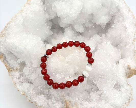 Crystal Bracelet - Carnelian & Selenite