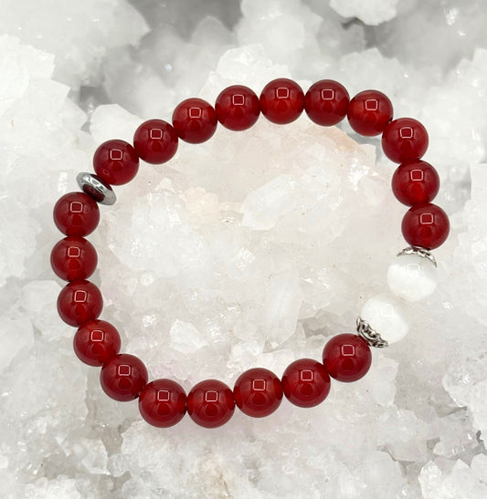 Crystal Bracelet - Carnelian & Selenite