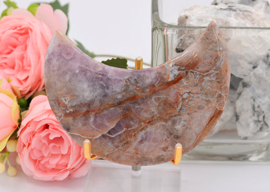Amethyst & Mexican Crazy Lace Agate Moon C