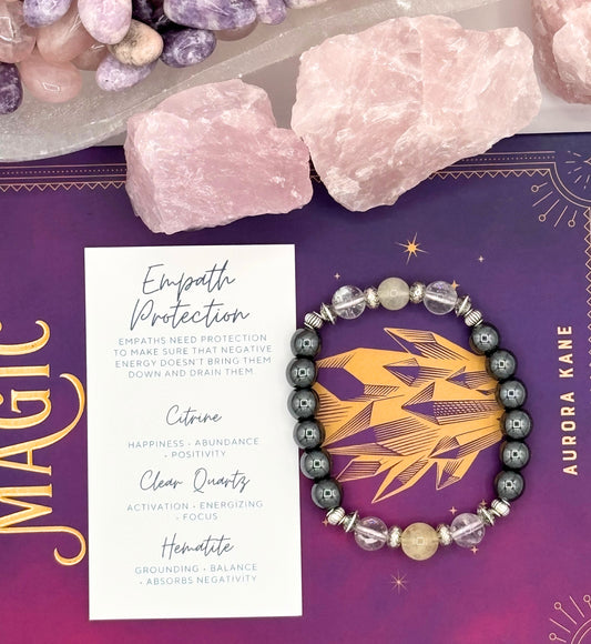 Crystal Intention Bracelet - Empath Protection