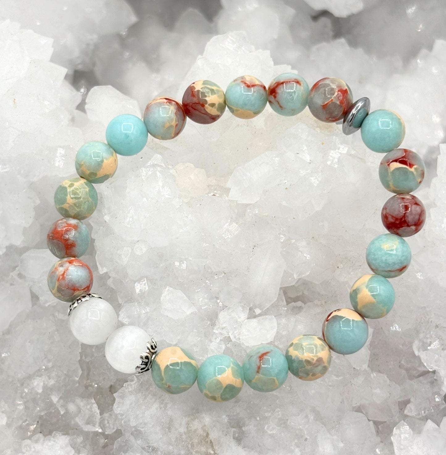 Crystal Bracelet - Snakeskin Jasper w/Selenite